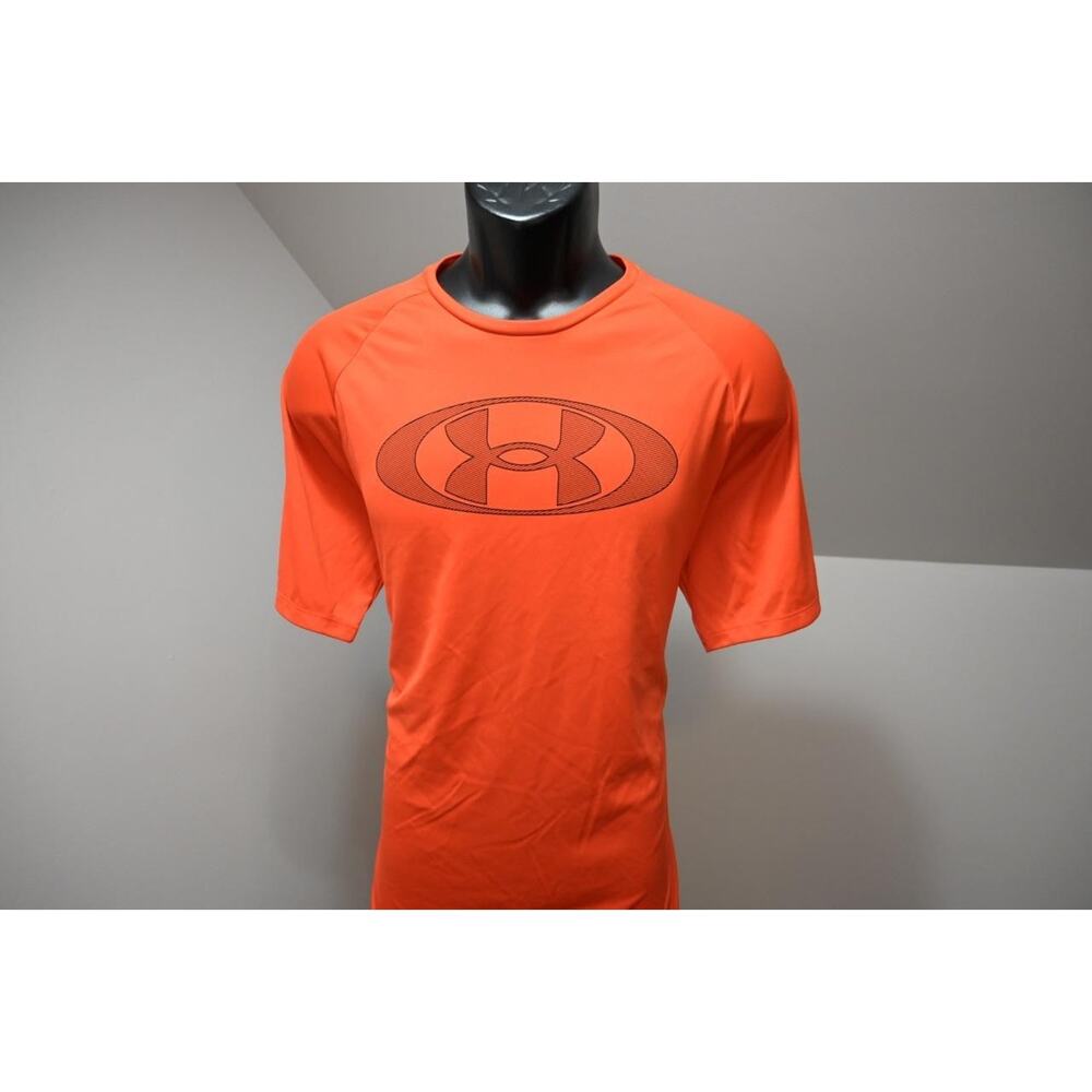 Under Armour Gym Shirt HeatGear Orange Athletic Short Sleeve Tee‎ Mens Large